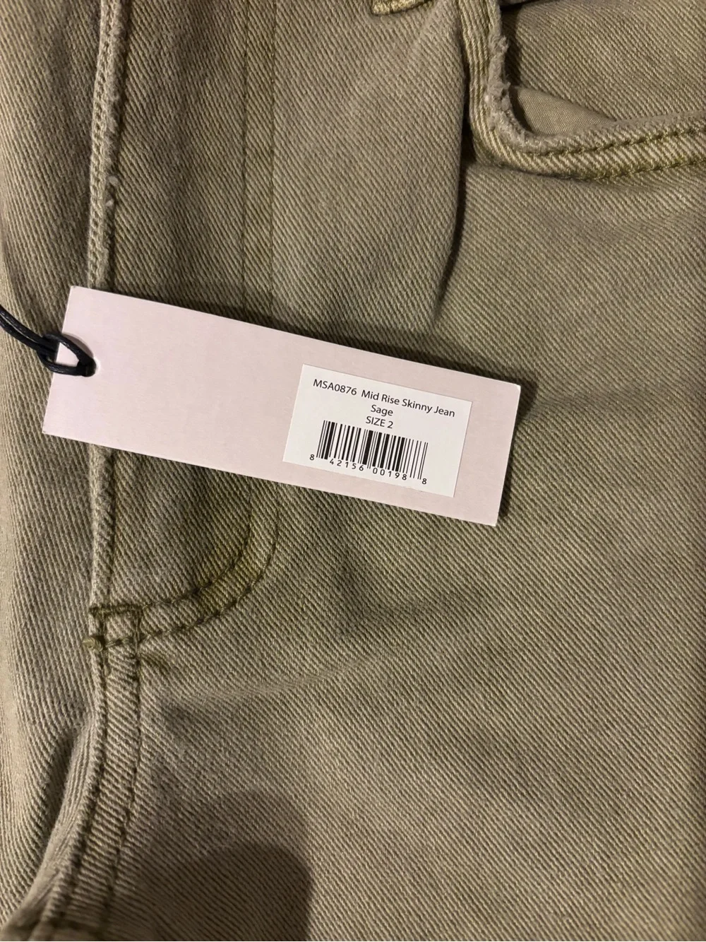 Martha Stewart Mid-Rise Skinny Jeans Sage / Olive MSRP $68
